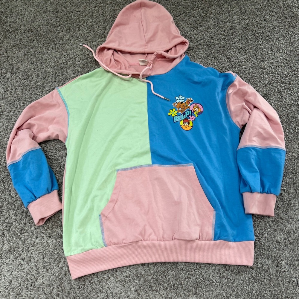 Scooby Doo Shein Color Block‎ Hoodie XS Cartoon Character Daphne Velma